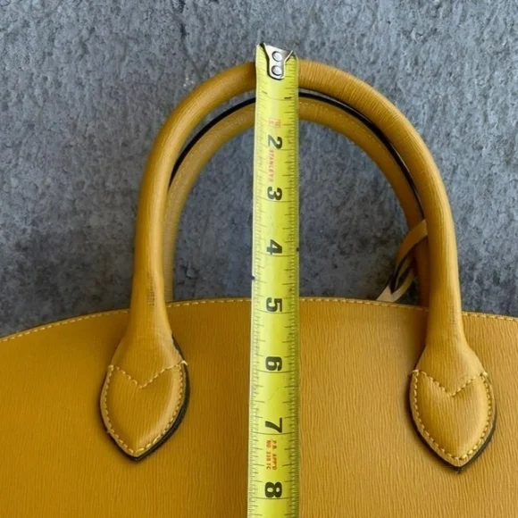 FLOTO MUSTARD YELLOW ITALIAN LEATHER SATCHEL - Picture 7 of 10